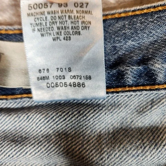 Vintage Levi's Jeans 505‎ Men's 34X31 (Tag 36X32) Blue Regular Straight Cotton - Picture 9 of 14